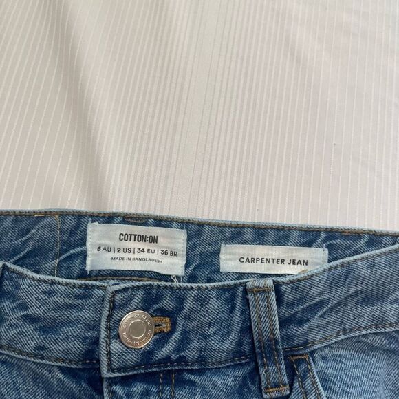 Cotton On Women’s Carpenter Denim Jeans Size 2 - Picture 7 of 9